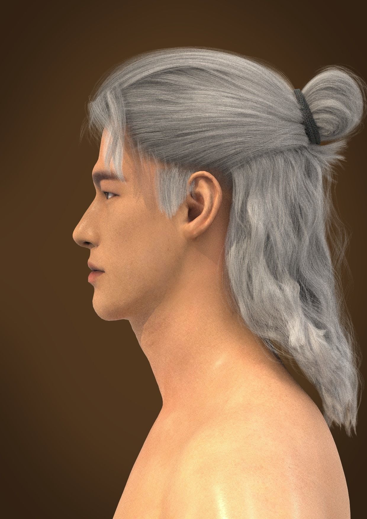 Men hair 025-MV2 for Jinho-MV2 3D model from Clo3D Software 3D model_2