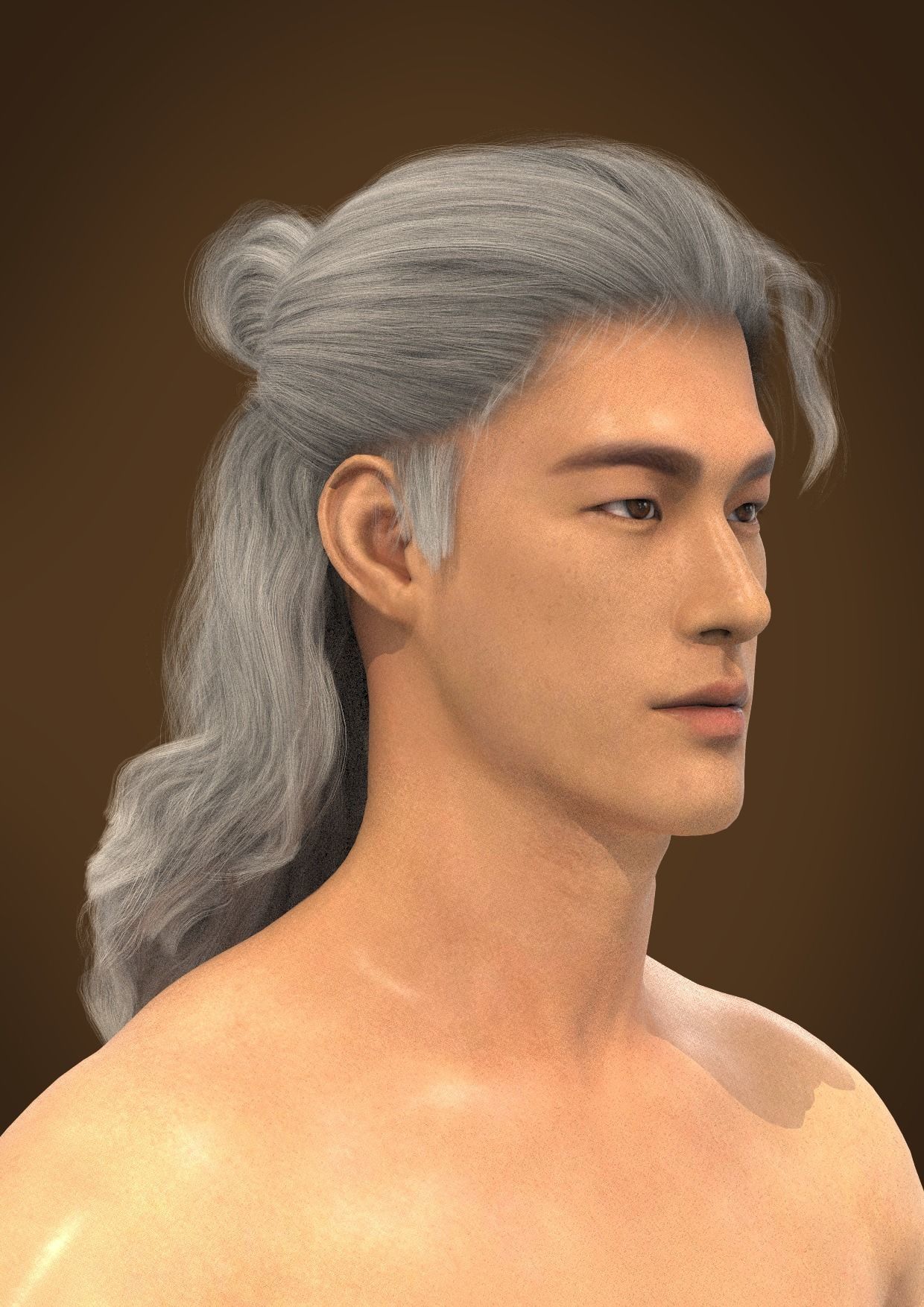 Men hair 025-MV2 for Jinho-MV2 3D model from Clo3D Software 3D model_3