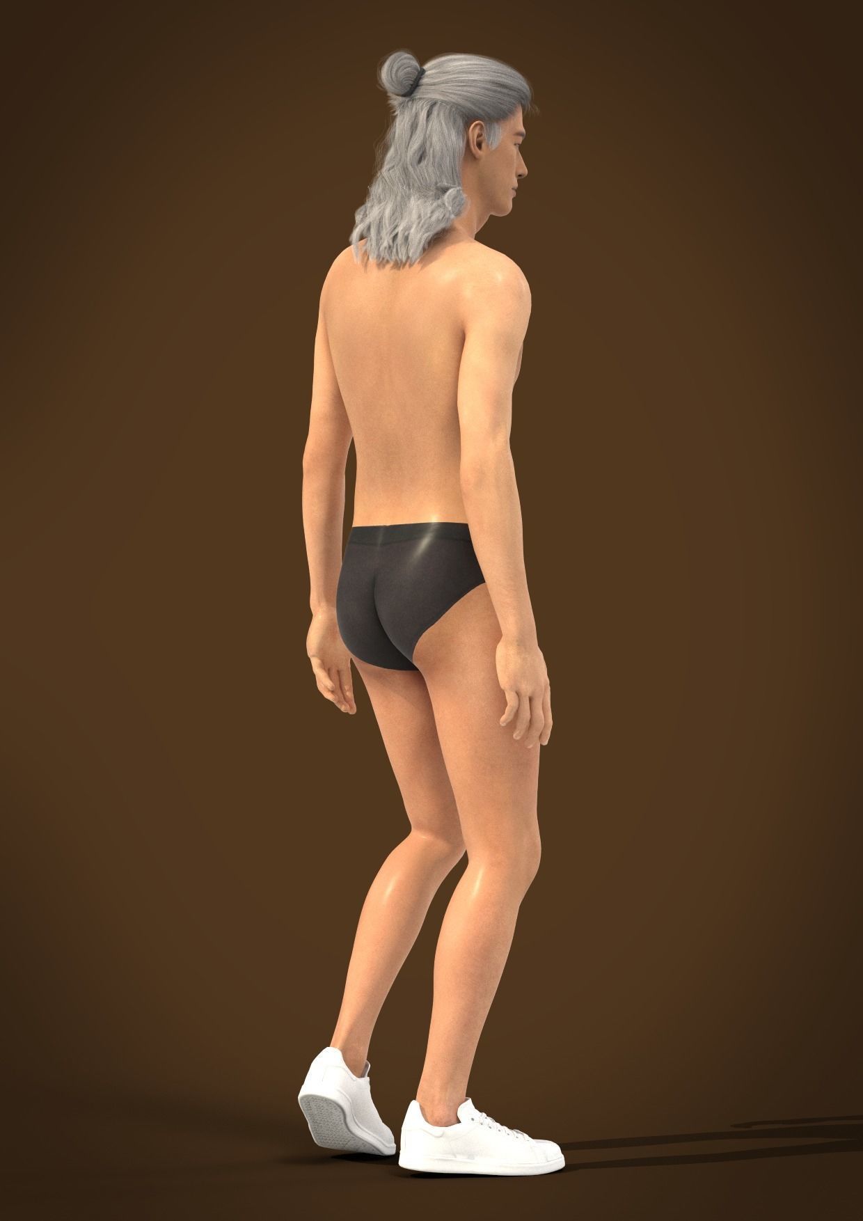 Men hair 025-MV2 for Jinho-MV2 3D model from Clo3D Software 3D model_8