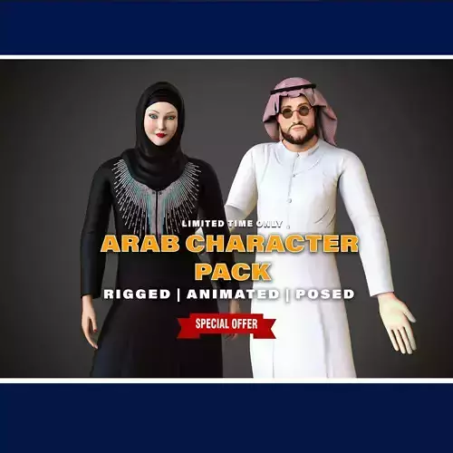 Arab Character Pack  Low-poly 3D model