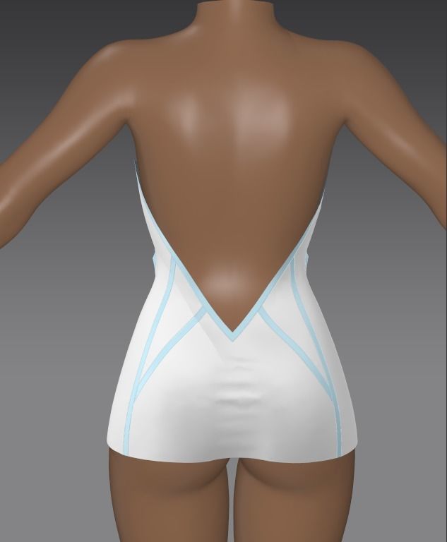 sexy female dress 3D model_3