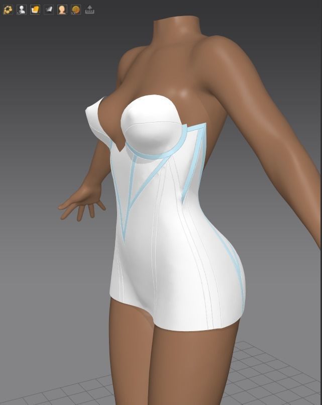 sexy female dress 3D model_1