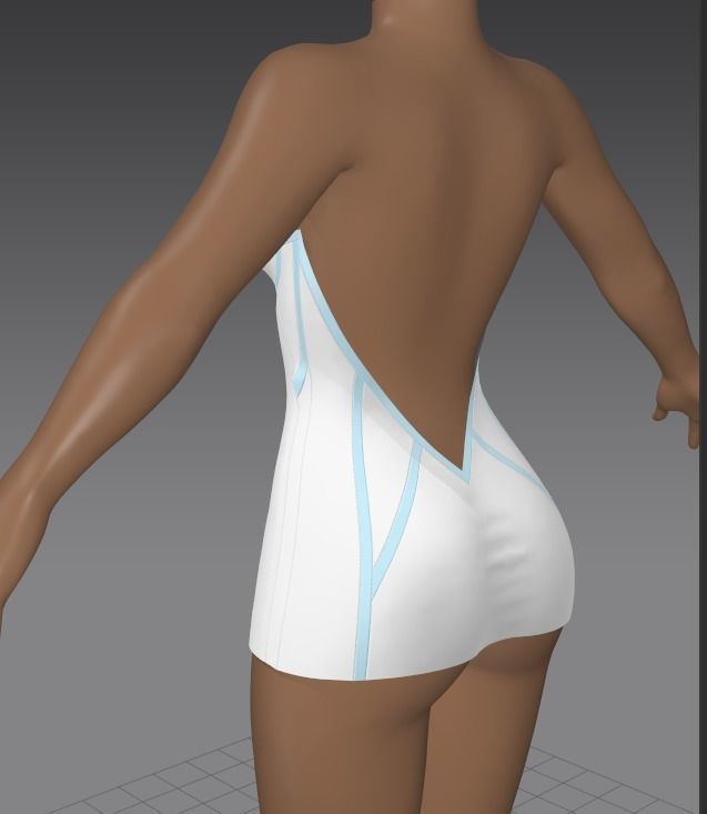 sexy female dress 3D model_4