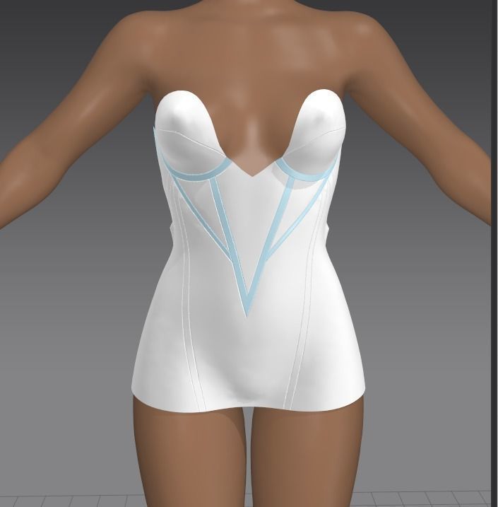 sexy female dress 3D model_2