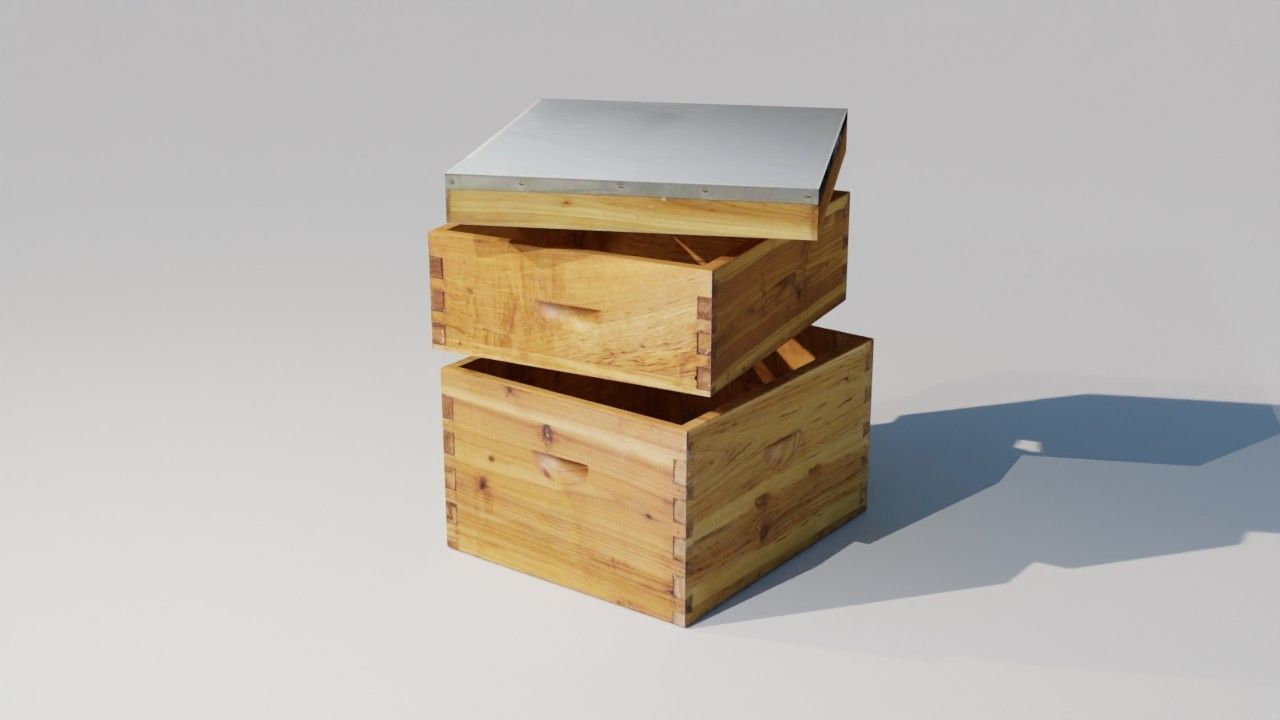 Beehive wooden box Free 3D model_2