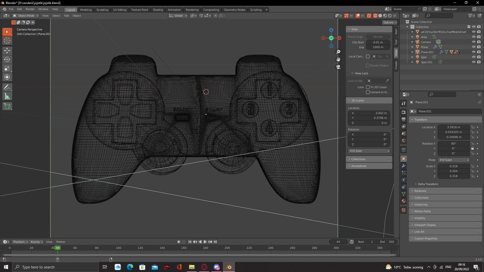 PS2 joystick Low-poly 3D model_4
