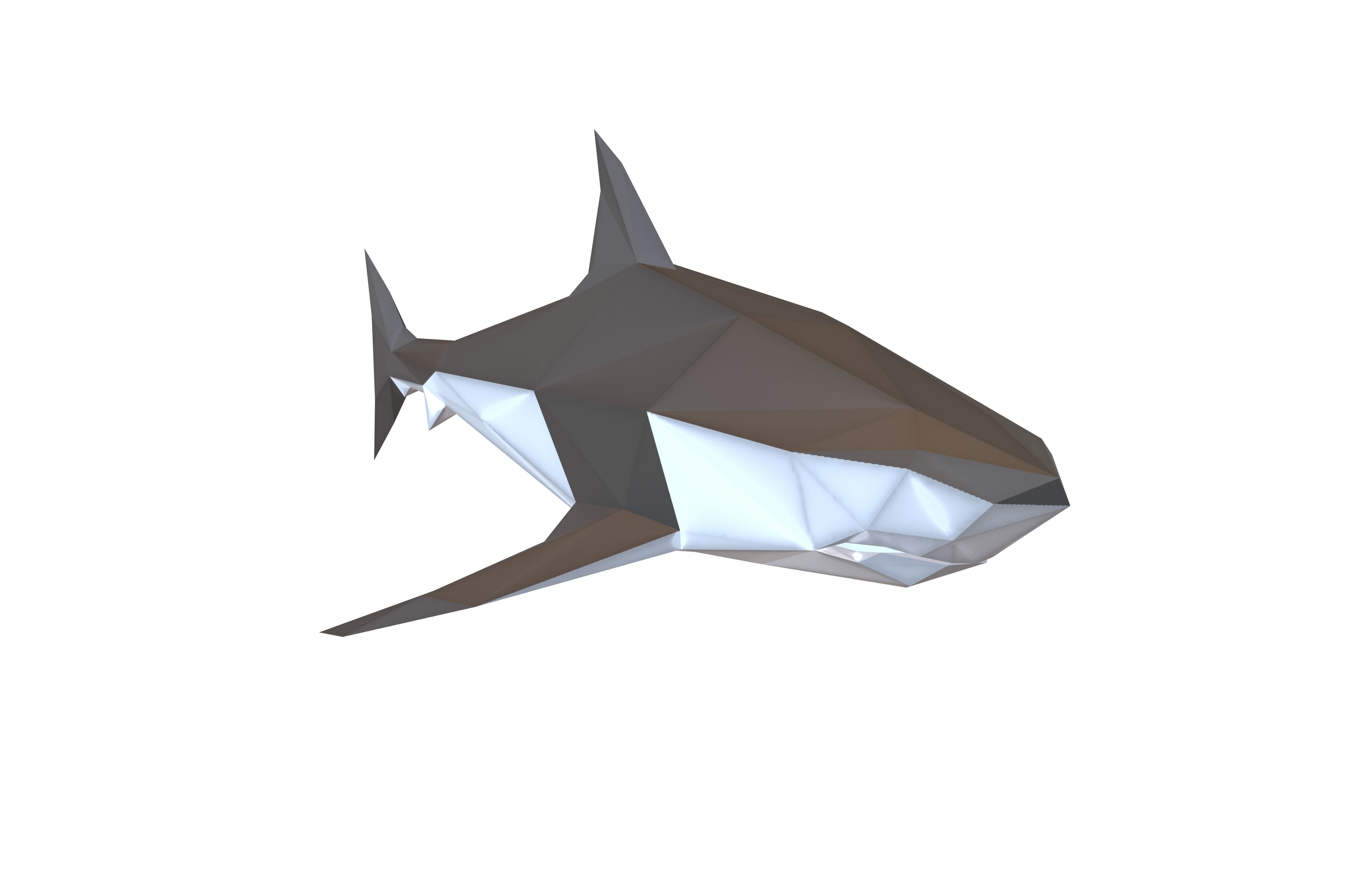 Low Poly Shark v1 009 Low-poly 3D model_3