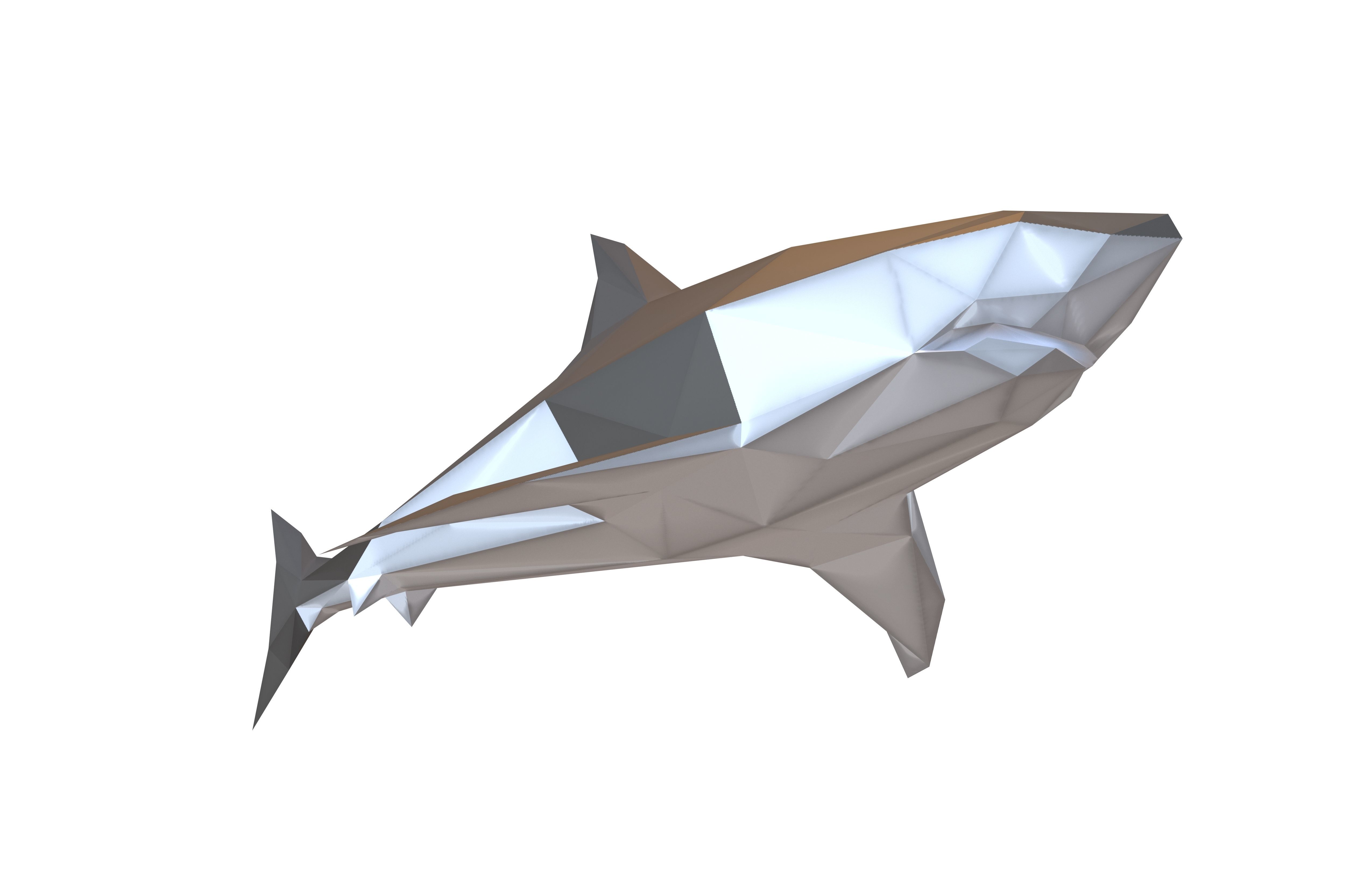 Low Poly Shark v1 009 Low-poly 3D model_2