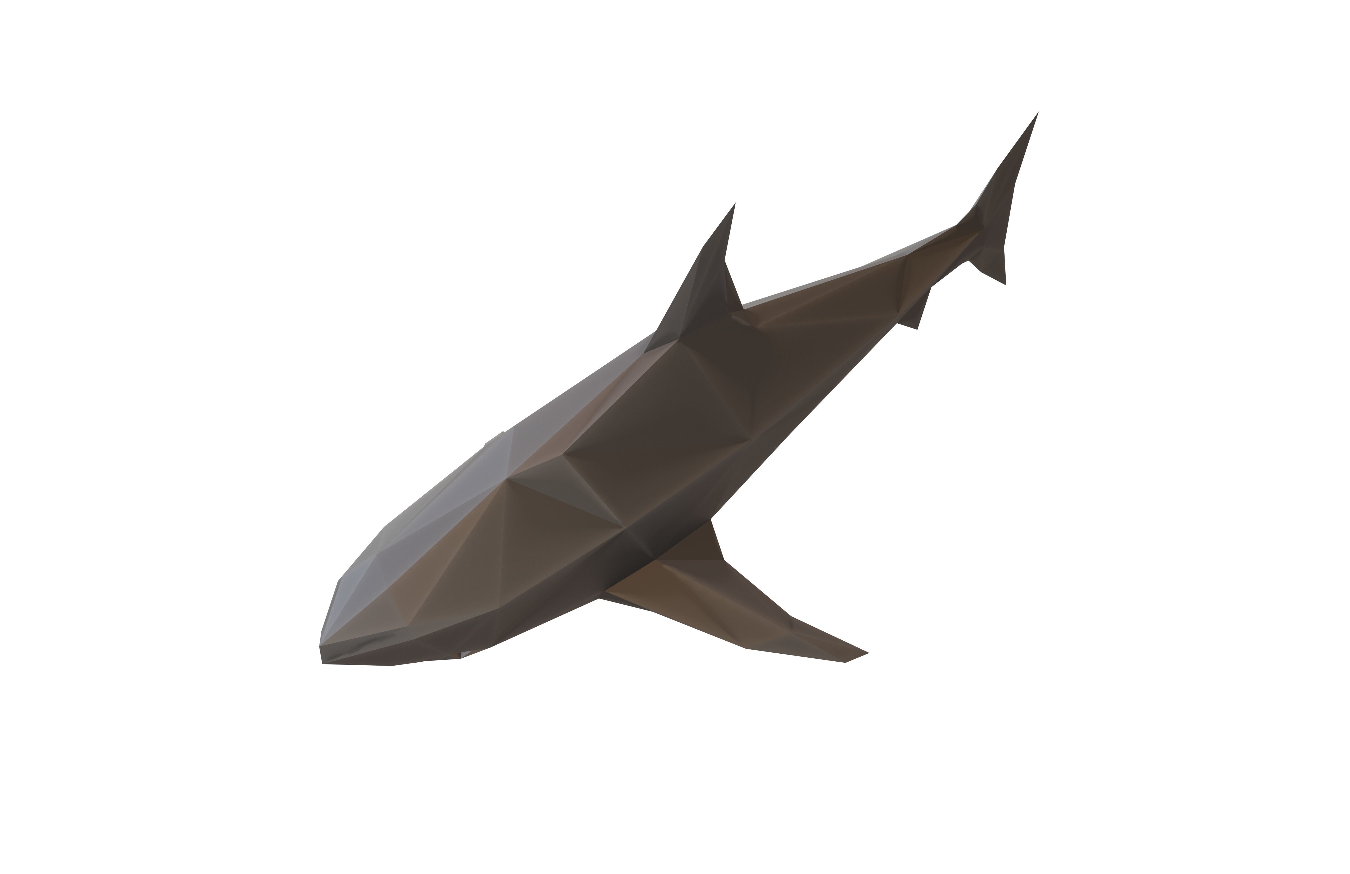 Low Poly Shark v1 012 Low-poly 3D model_3