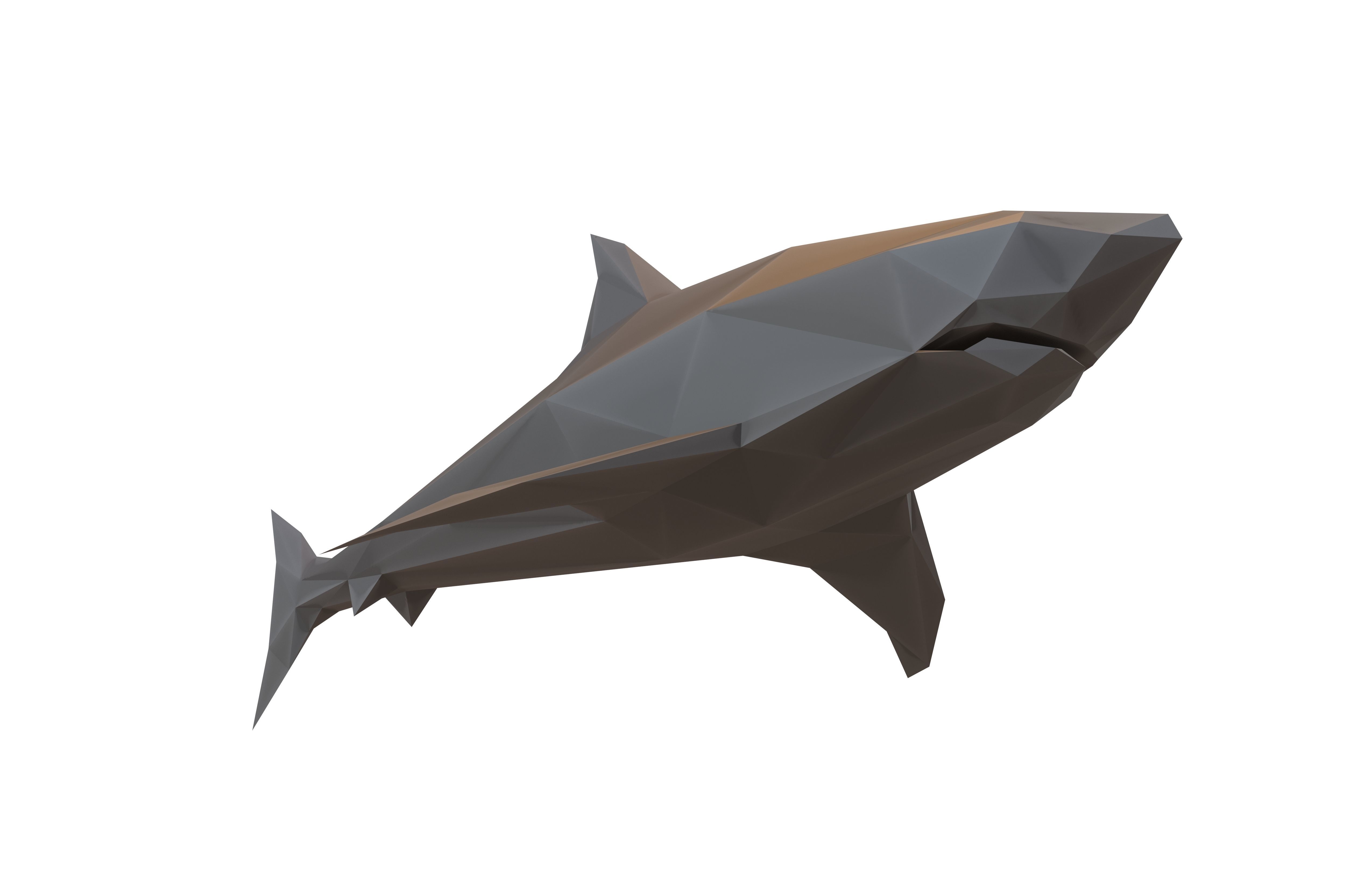 Low Poly Shark v1 012 Low-poly 3D model_2