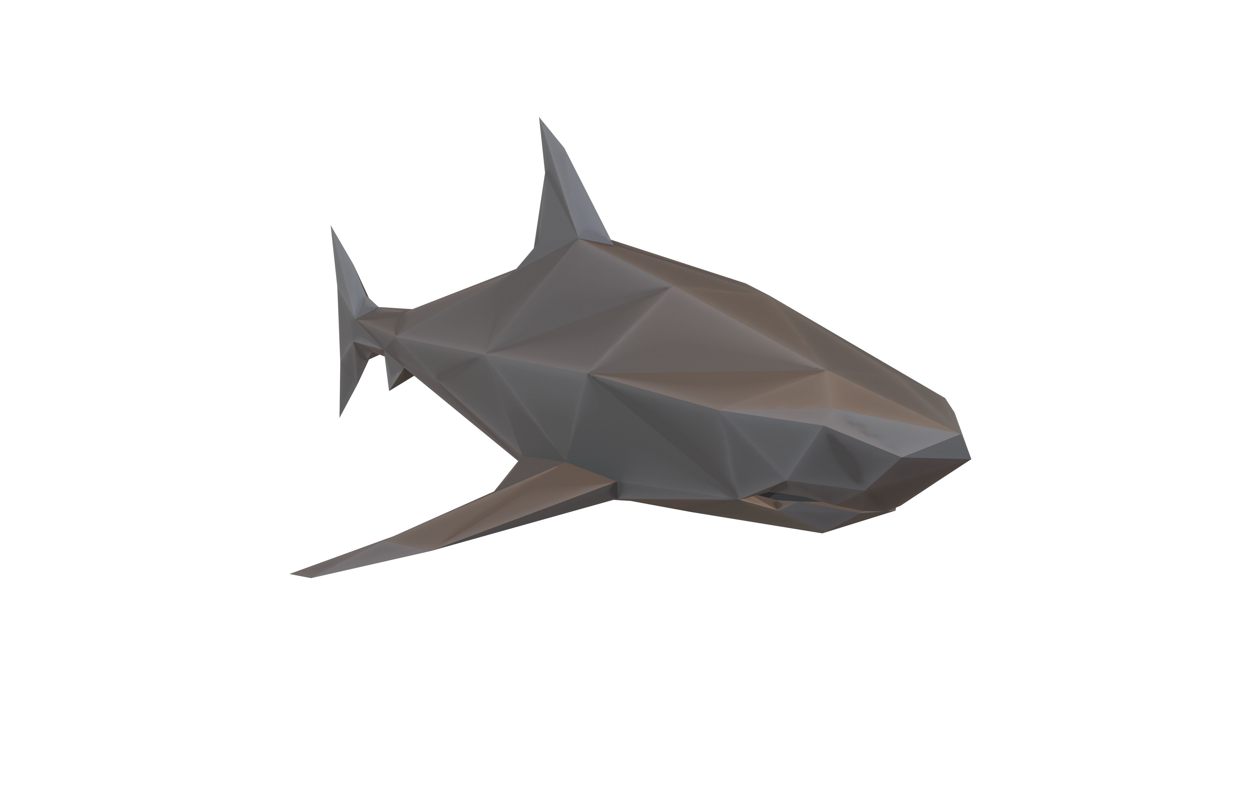 Low Poly Shark v1 012 Low-poly 3D model_1