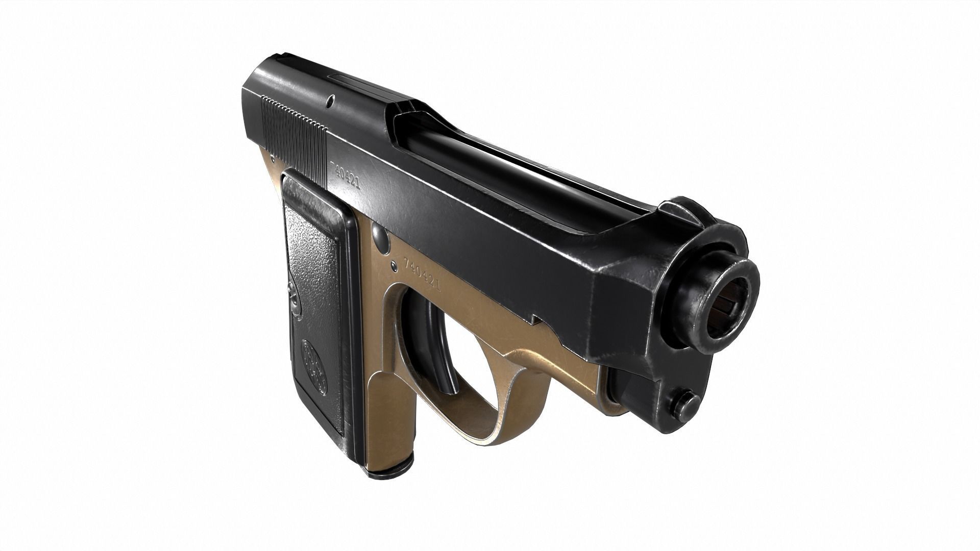 Beretta M418 Low-poly 3D model_6