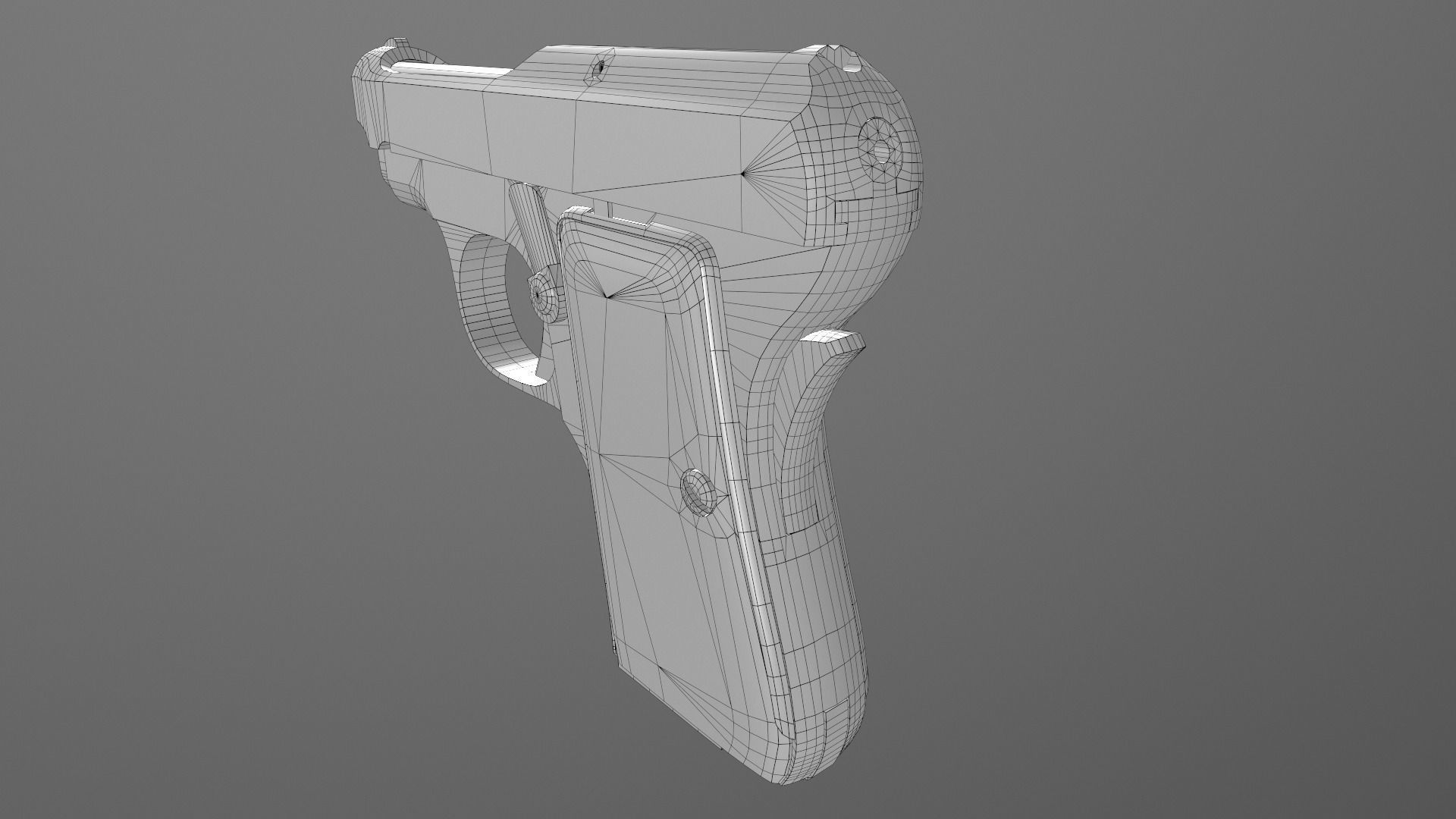 Beretta M418 Low-poly 3D model_15