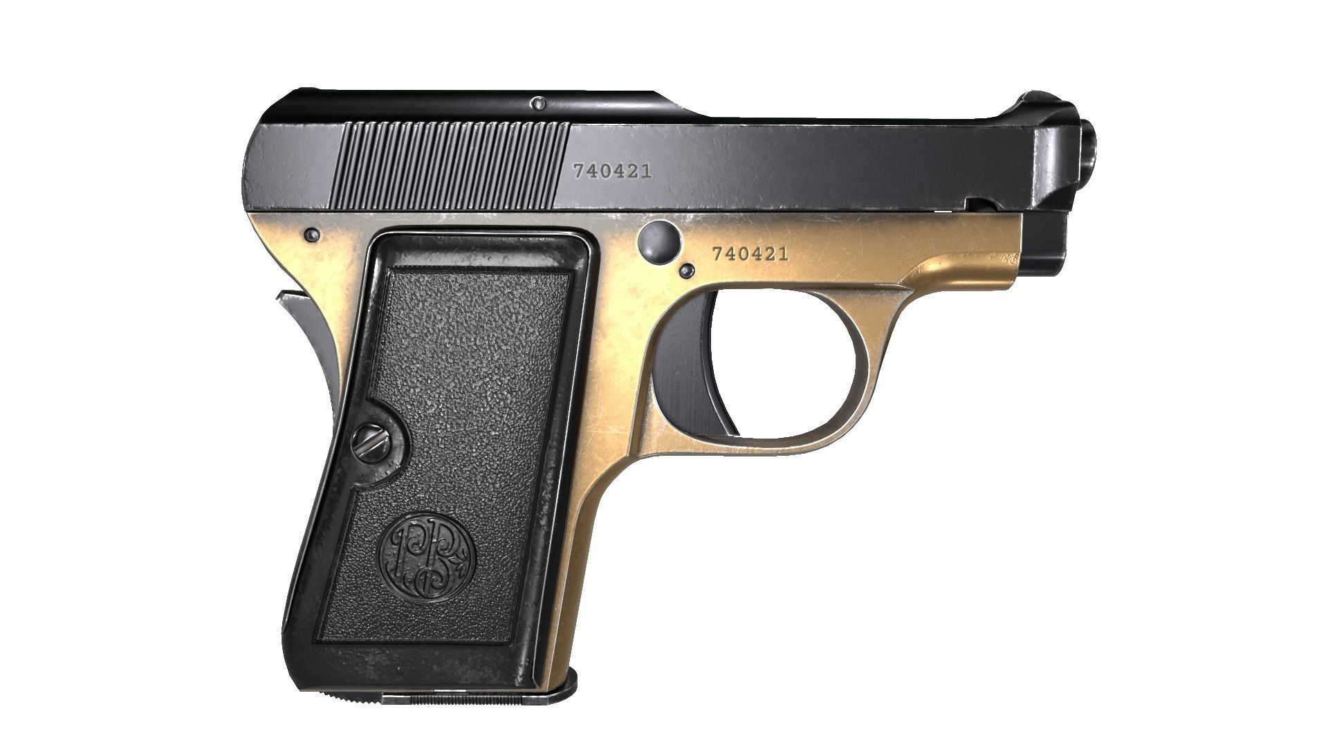 Beretta M418 Low-poly 3D model_2