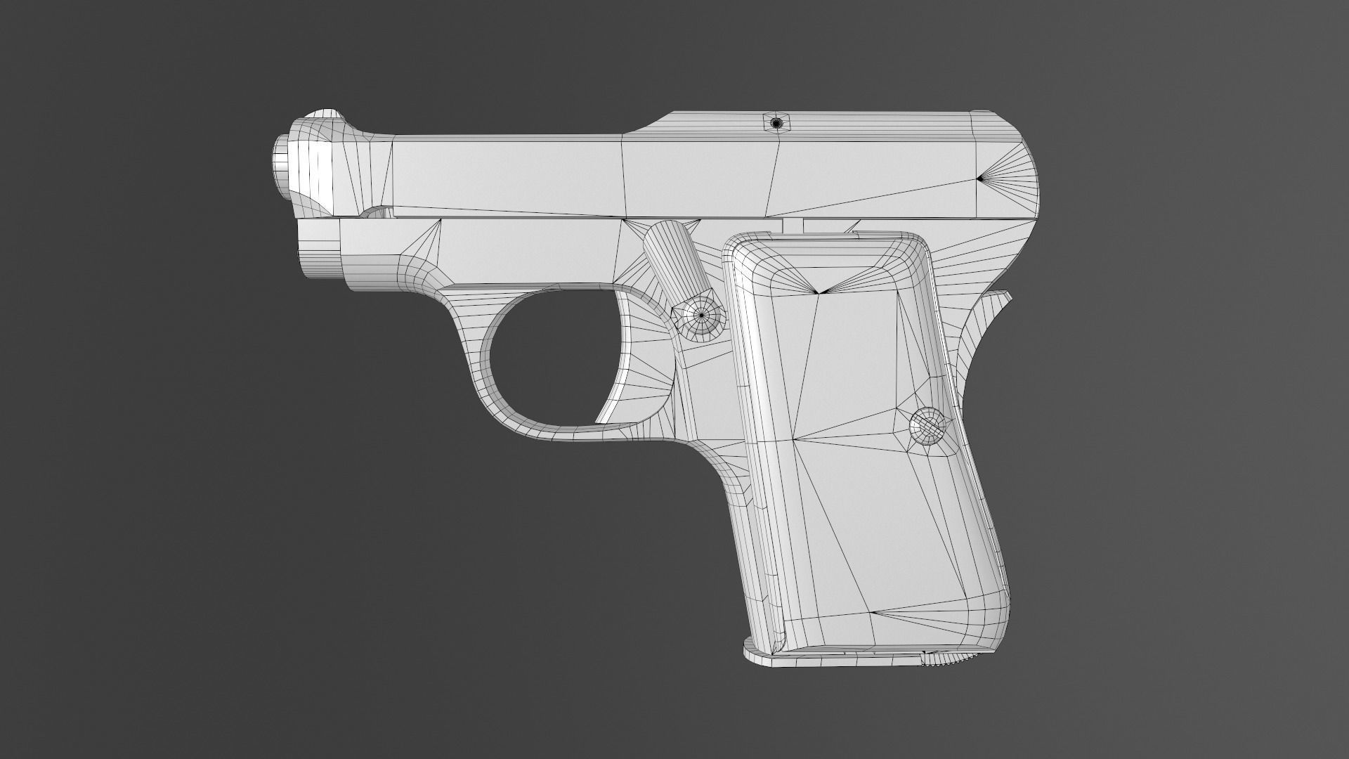 Beretta M418 Low-poly 3D model_19