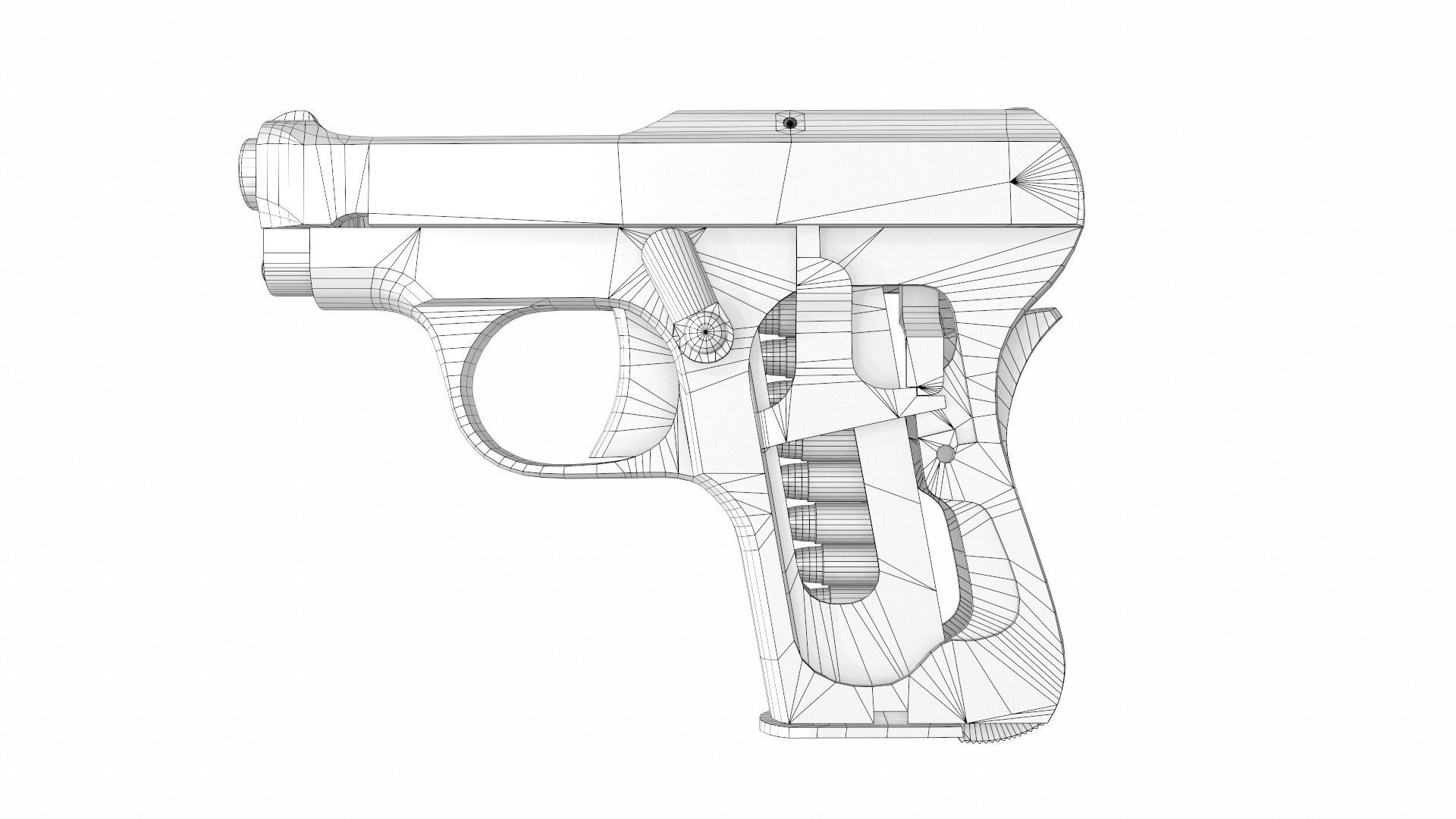 Beretta M418 Low-poly 3D model_18