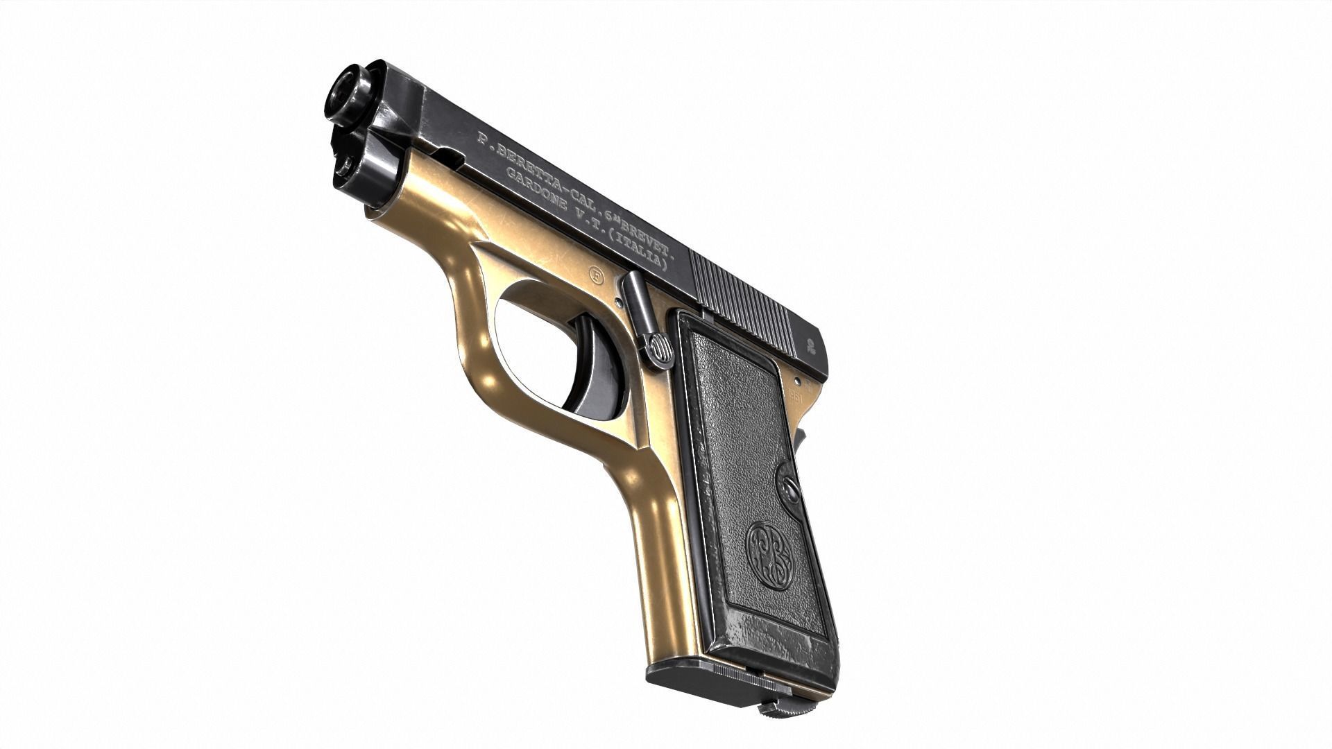 Beretta M418 Low-poly 3D model_9