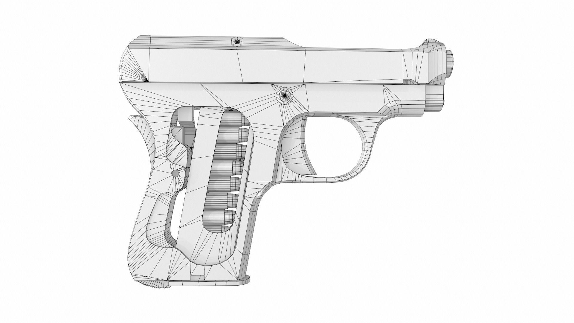 Beretta M418 Low-poly 3D model_17