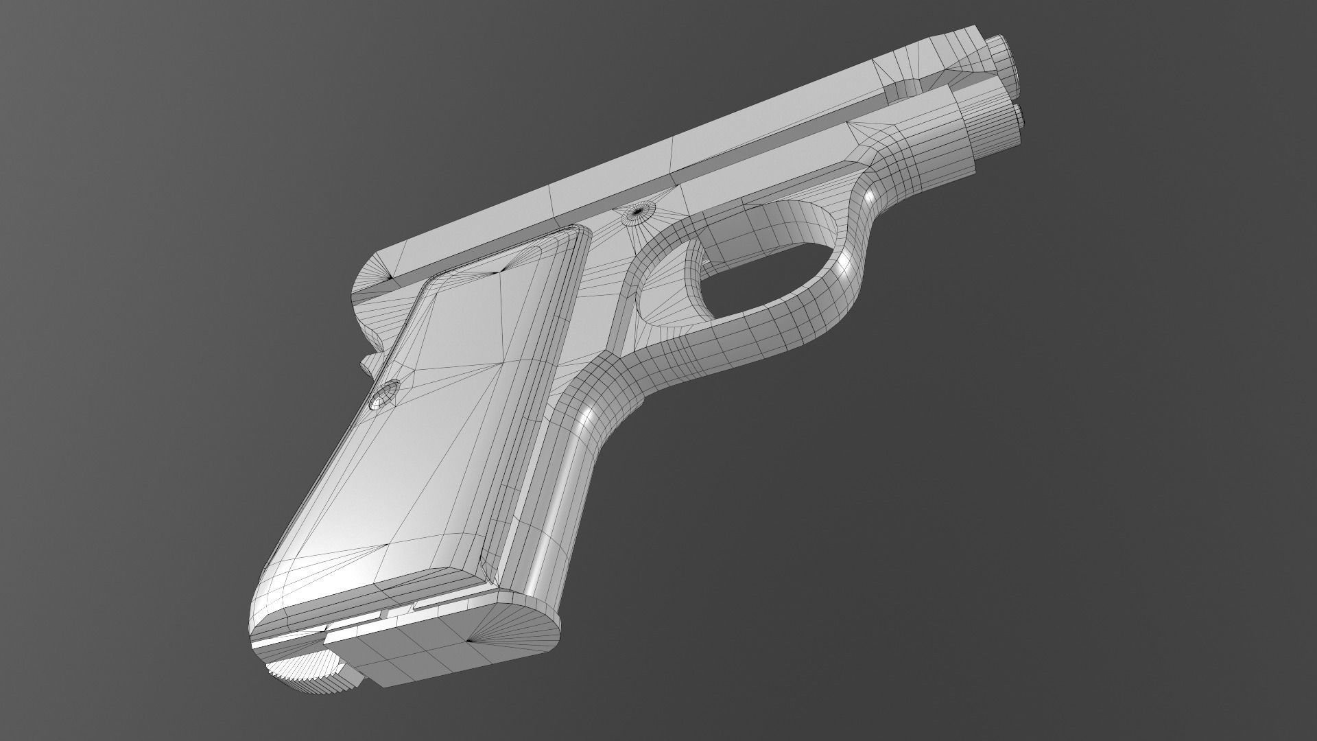 Beretta M418 Low-poly 3D model_14