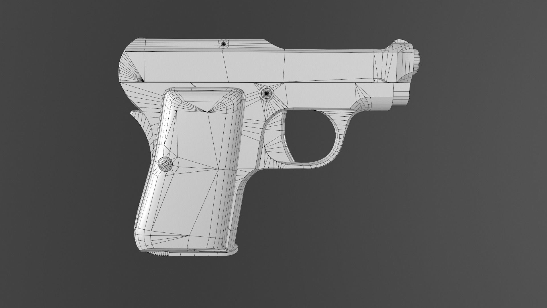 Beretta M418 Low-poly 3D model_12
