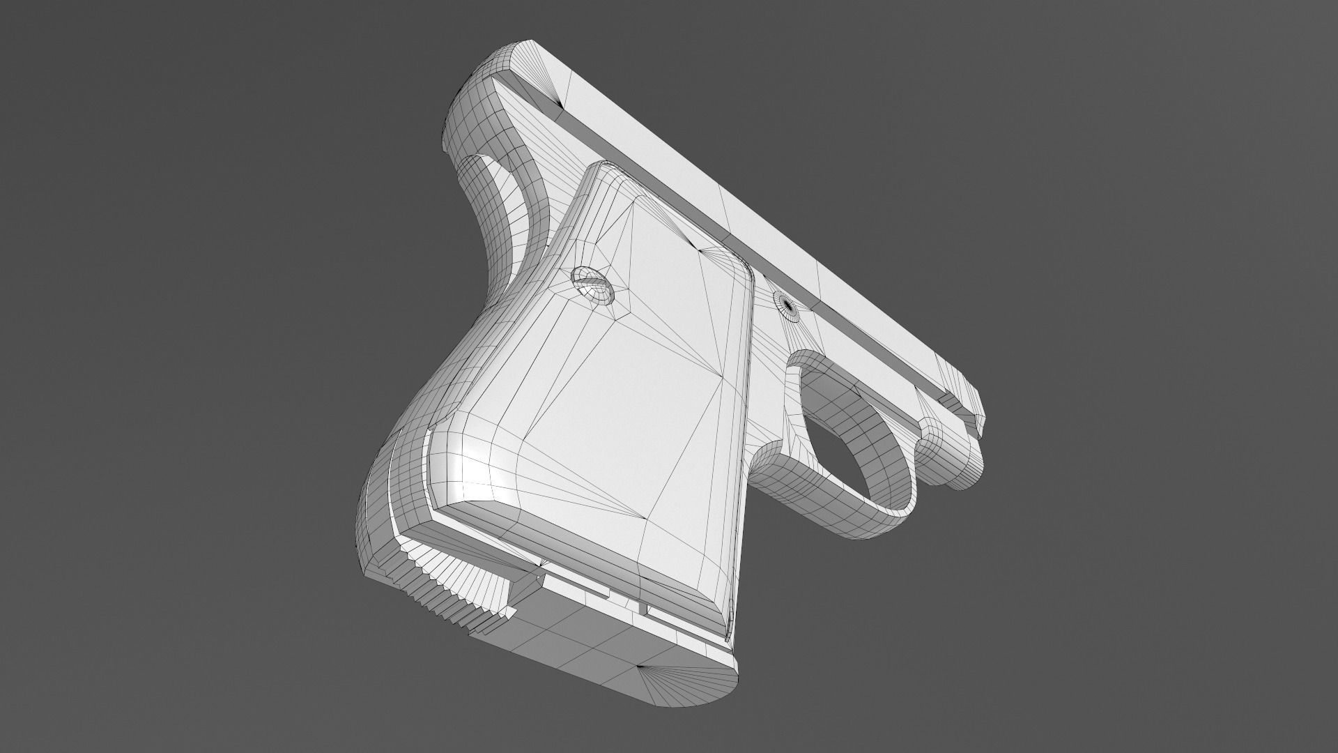 Beretta M418 Low-poly 3D model_16