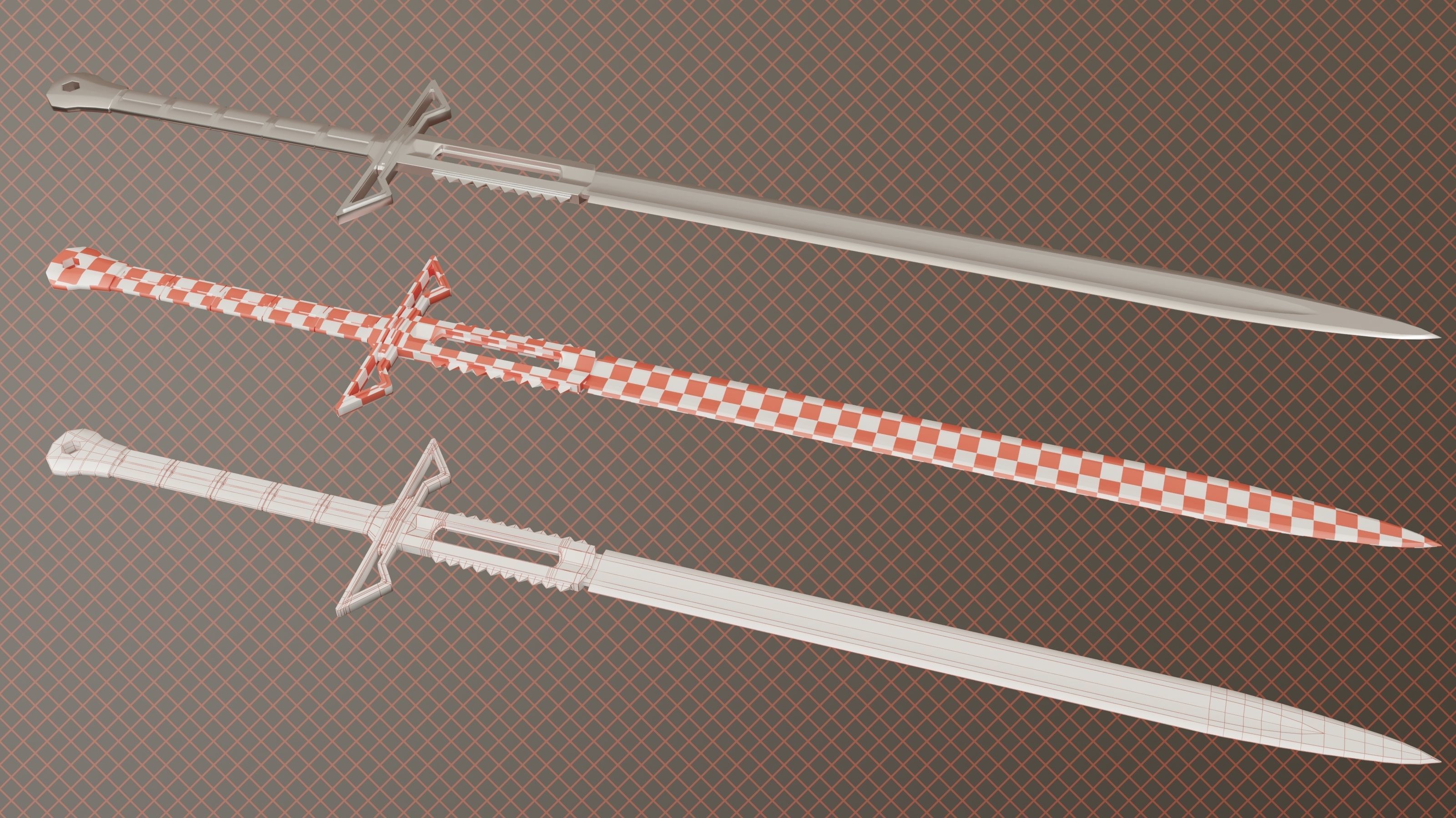 One Sword Base Mesh - Second Vol Free Free low-poly 3D model_1