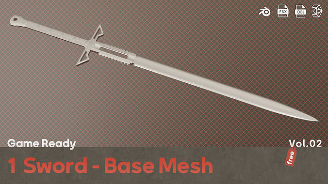 One Sword Base Mesh - Second Vol Free  Free low-poly 3D model