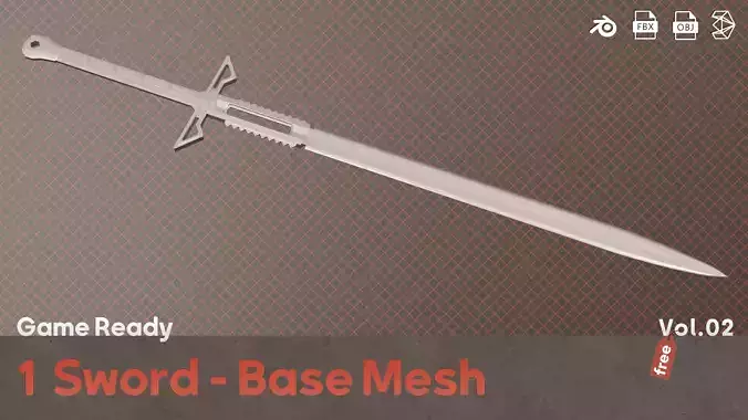 One Sword Base Mesh - Second Vol Free  Free low-poly 3D model