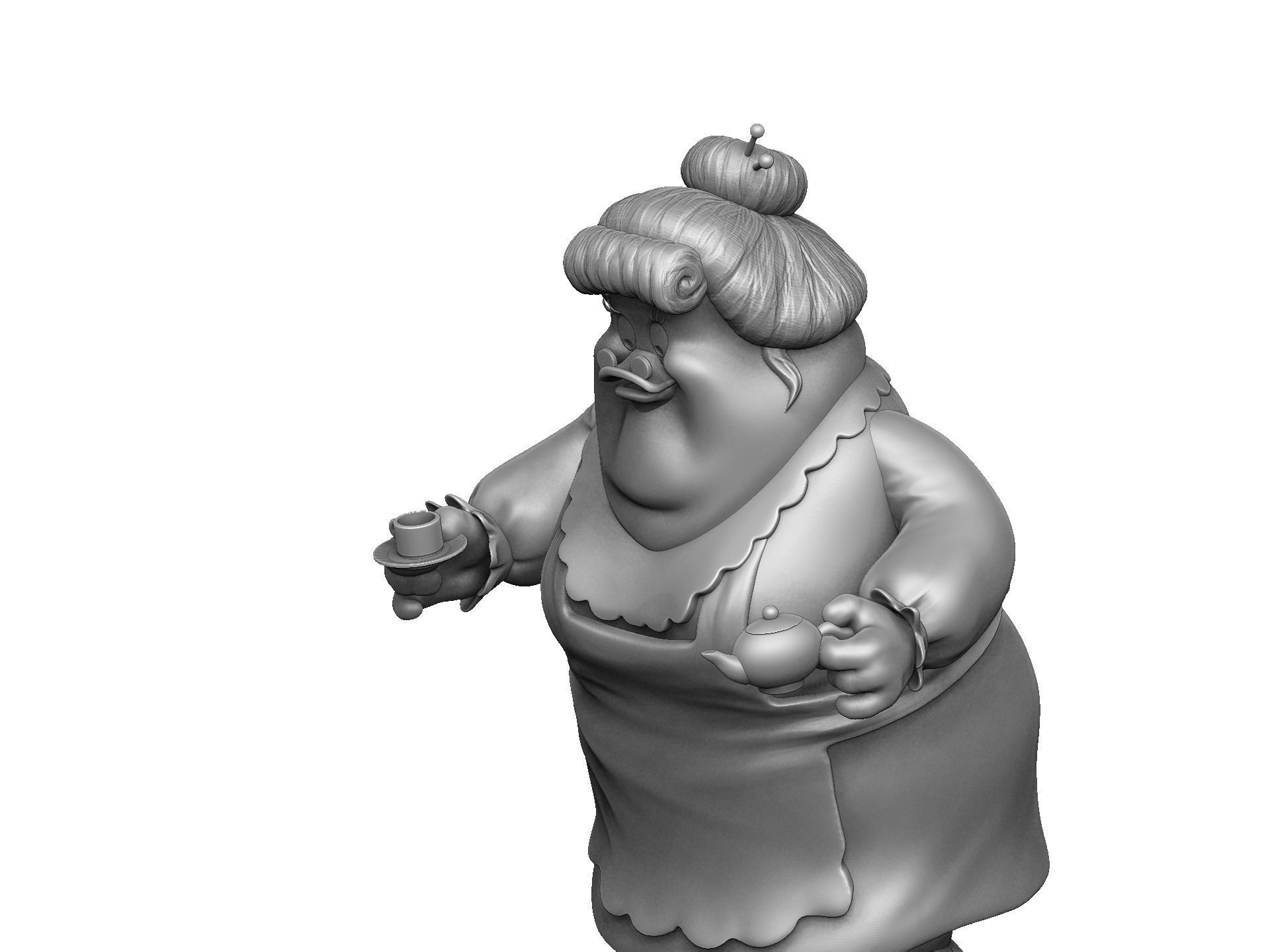 Bentina Beakley duck tales for 3d print STL one-piece 3D print model_3