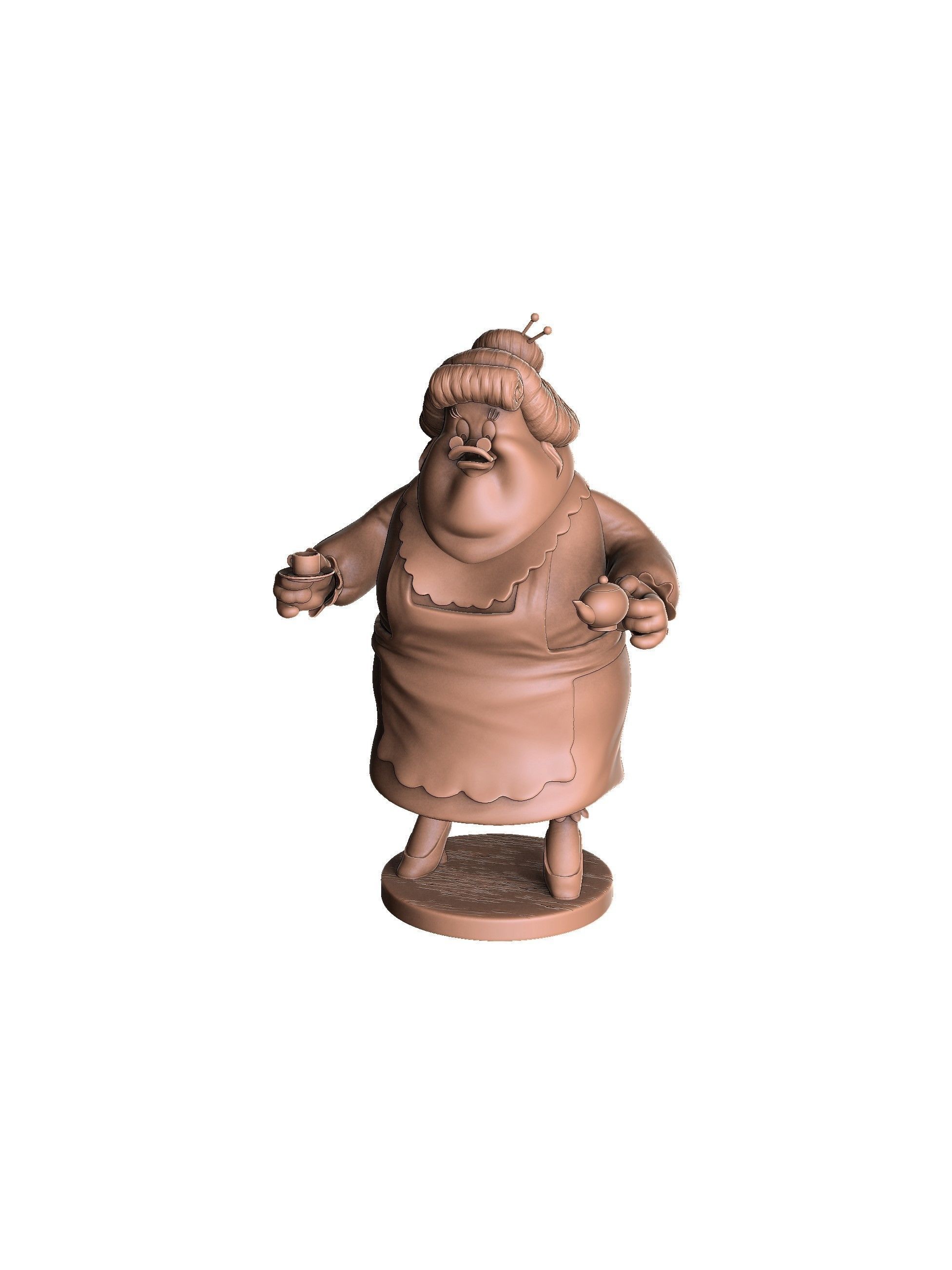 Bentina Beakley duck tales for 3d print STL one-piece 3D print model_5