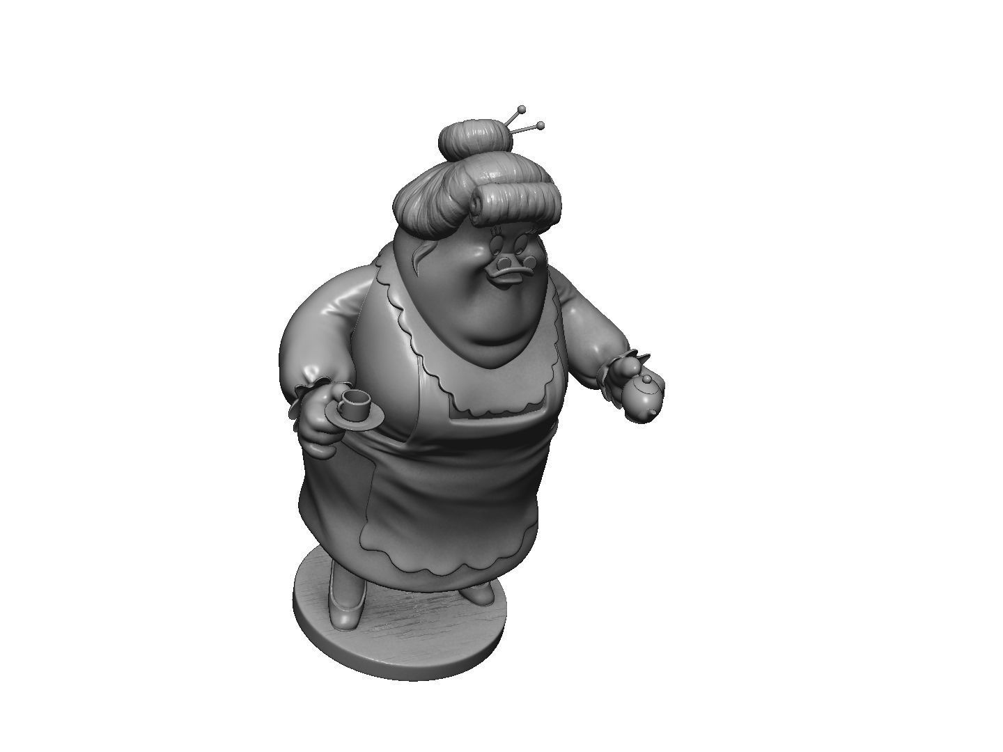 Bentina Beakley duck tales for 3d print STL one-piece 3D print model_16