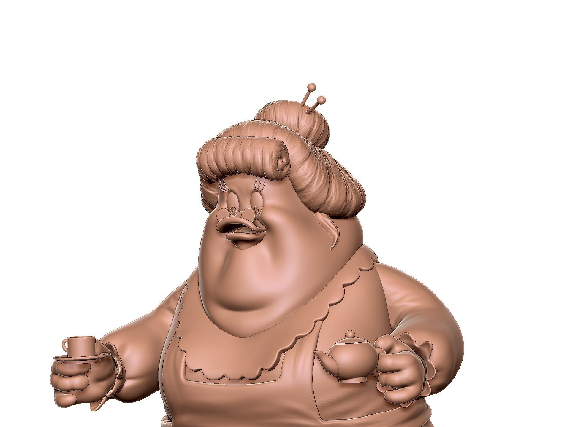 Bentina Beakley duck tales for 3d print STL one-piece 3D print model_11