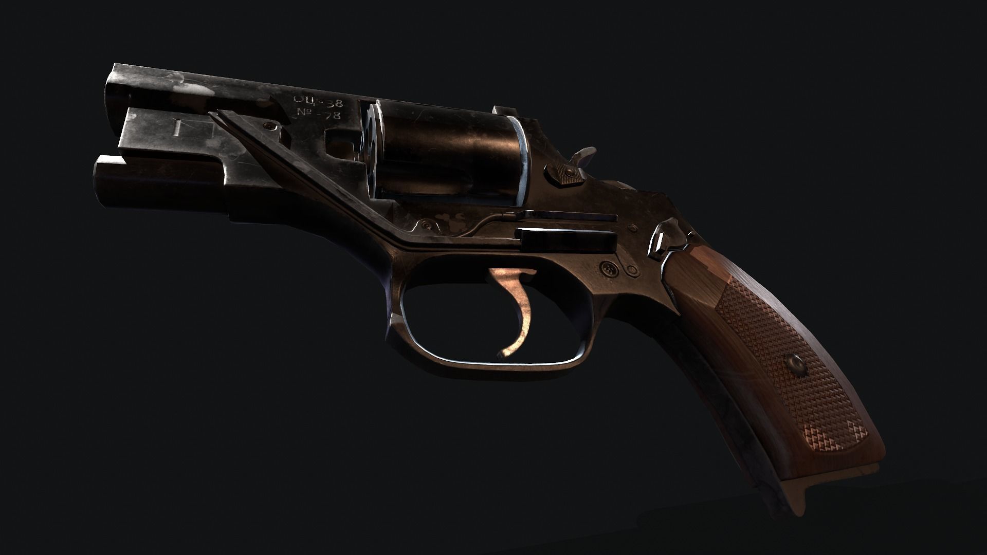 Revolver Stechkin Low-poly 3D model_6