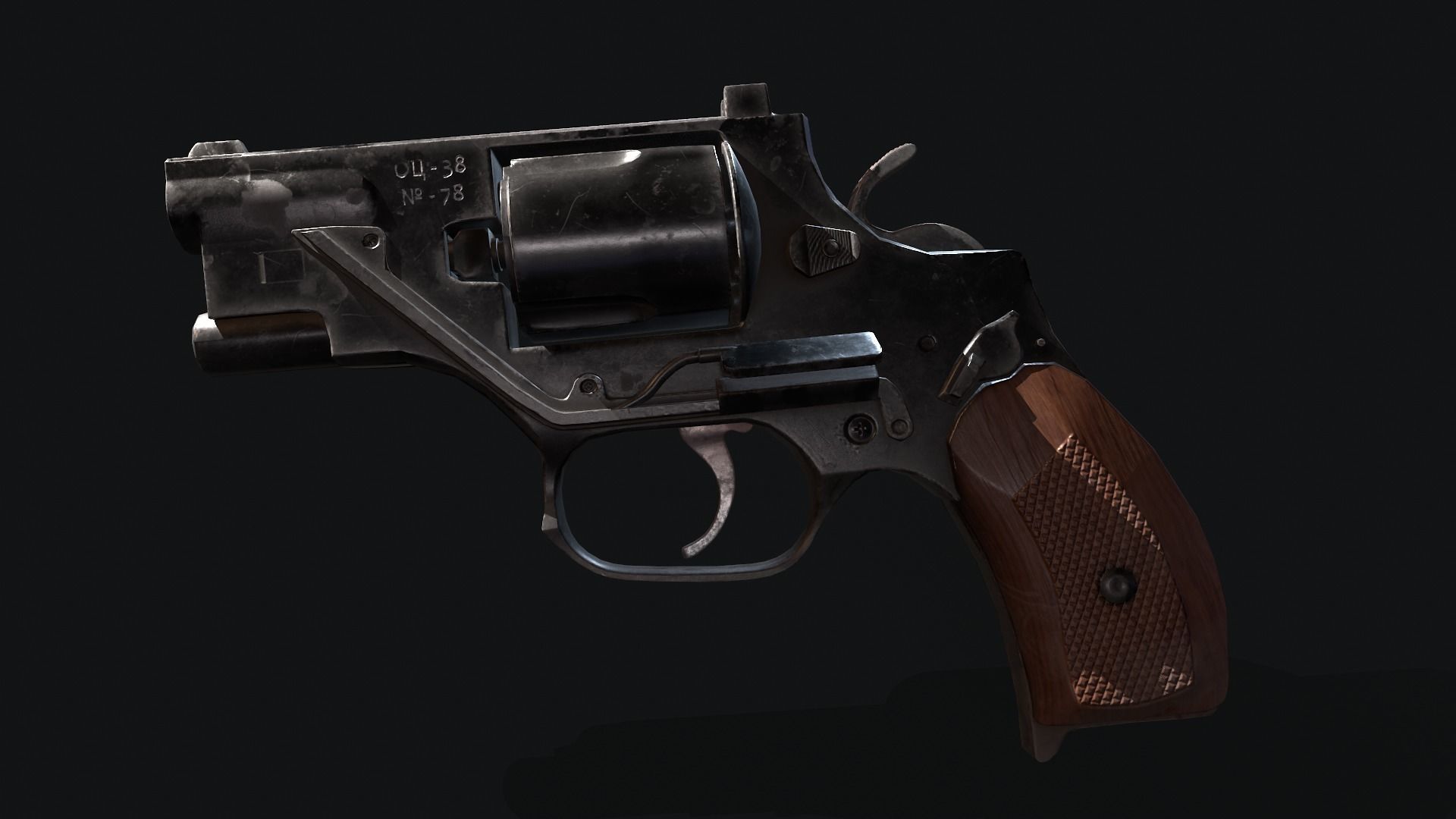 Revolver Stechkin Low-poly 3D model_13