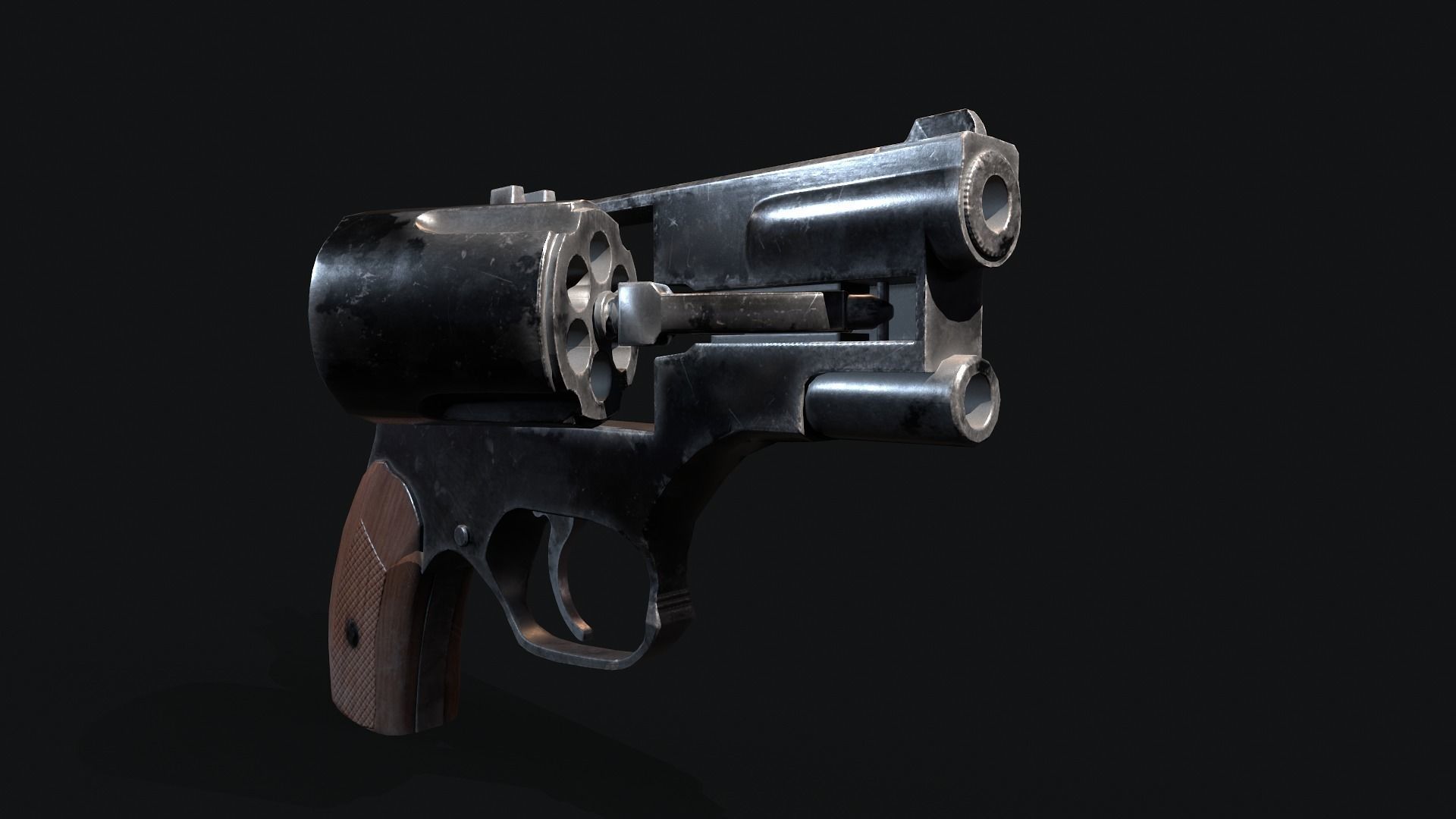 Revolver Stechkin Low-poly 3D model_9