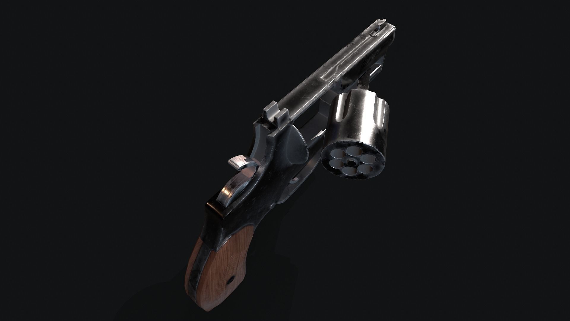 Revolver Stechkin Low-poly 3D model_10