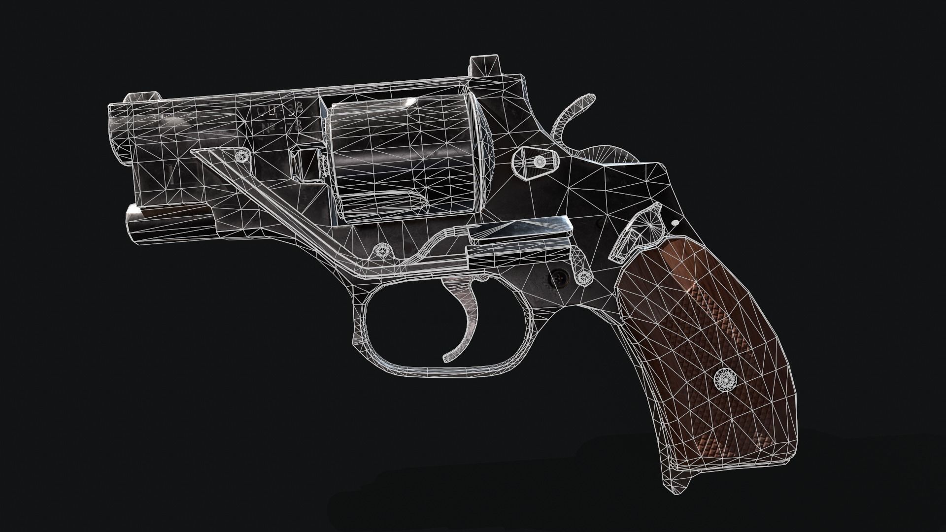 Revolver Stechkin Low-poly 3D model_3