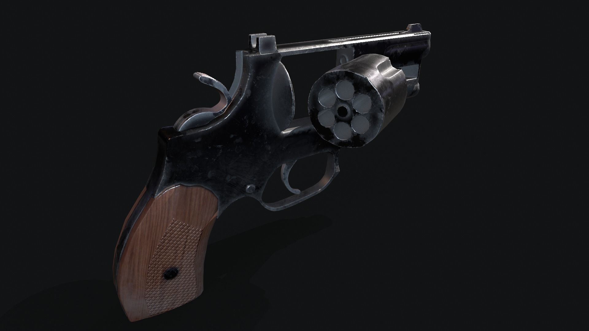 Revolver Stechkin Low-poly 3D model_8