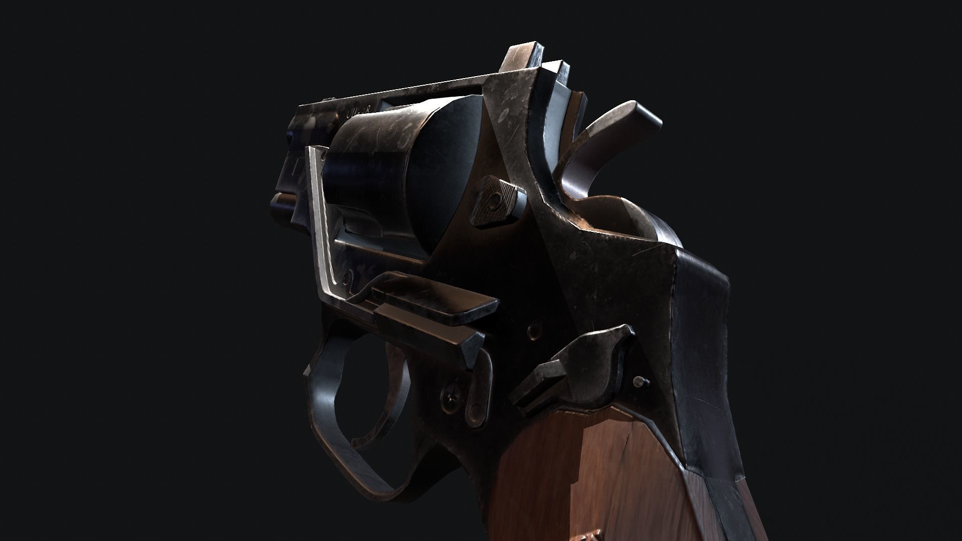 Revolver Stechkin Low-poly 3D model_5
