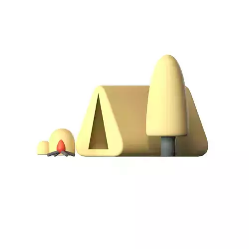 lowpoly illustration camp cute style