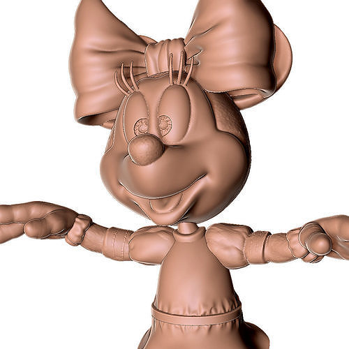 Minnie wua-la stl for 3d print    assembly model 3D print model