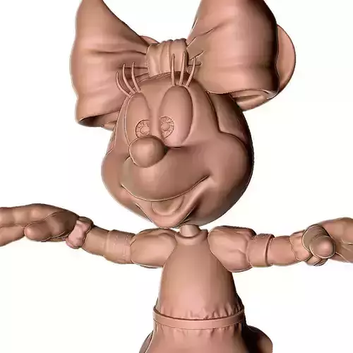 Minnie wua-la stl for 3d print    assembly model 3D print model