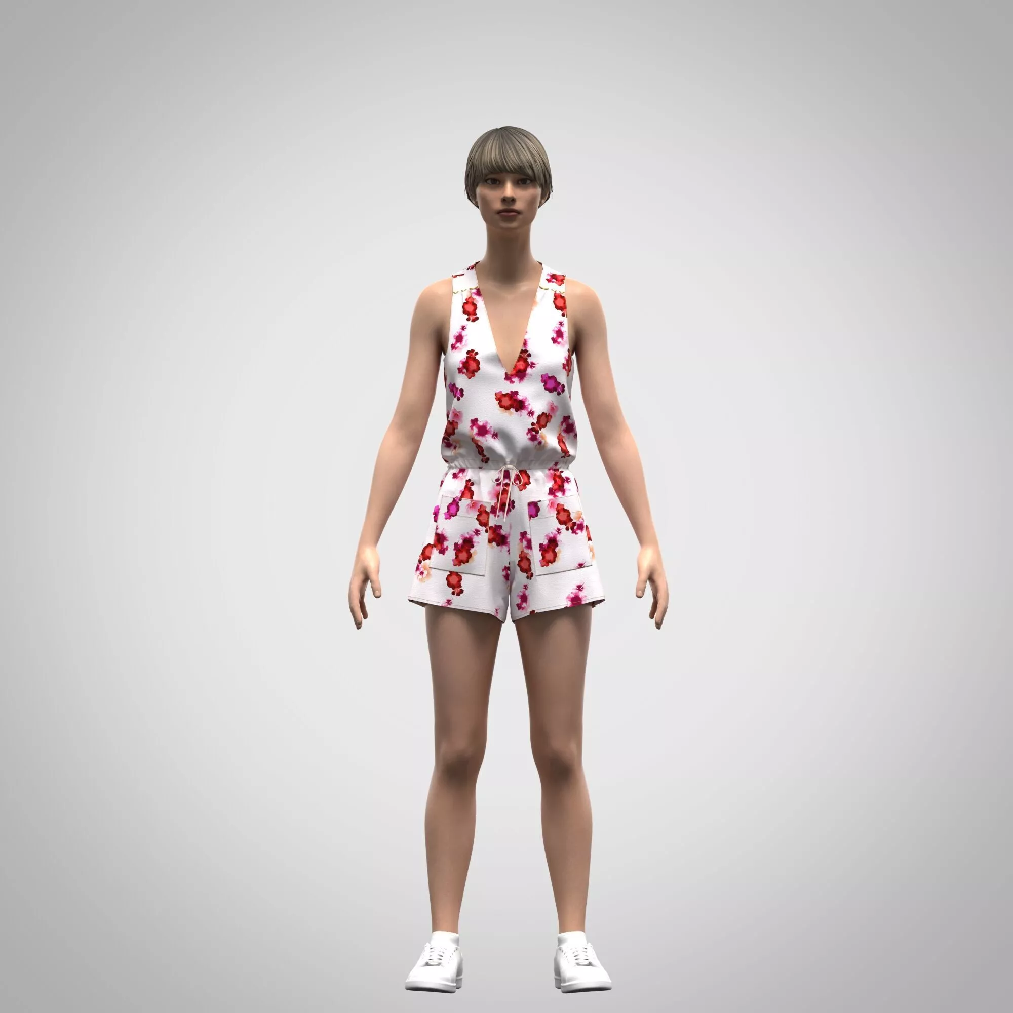 Ladies Premium Playsuit Low-poly 3D model
