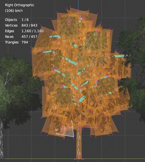 Birch tree low-poly PBR game ready Low-poly 3D model_20