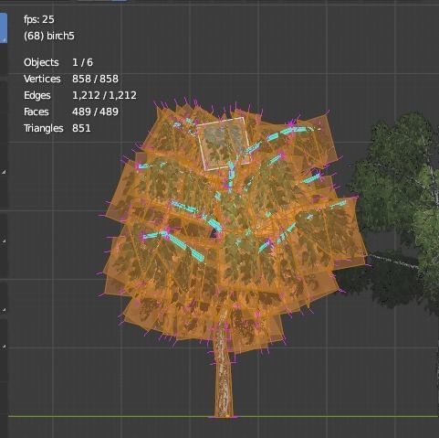Birch tree low-poly PBR game ready Low-poly 3D model_19