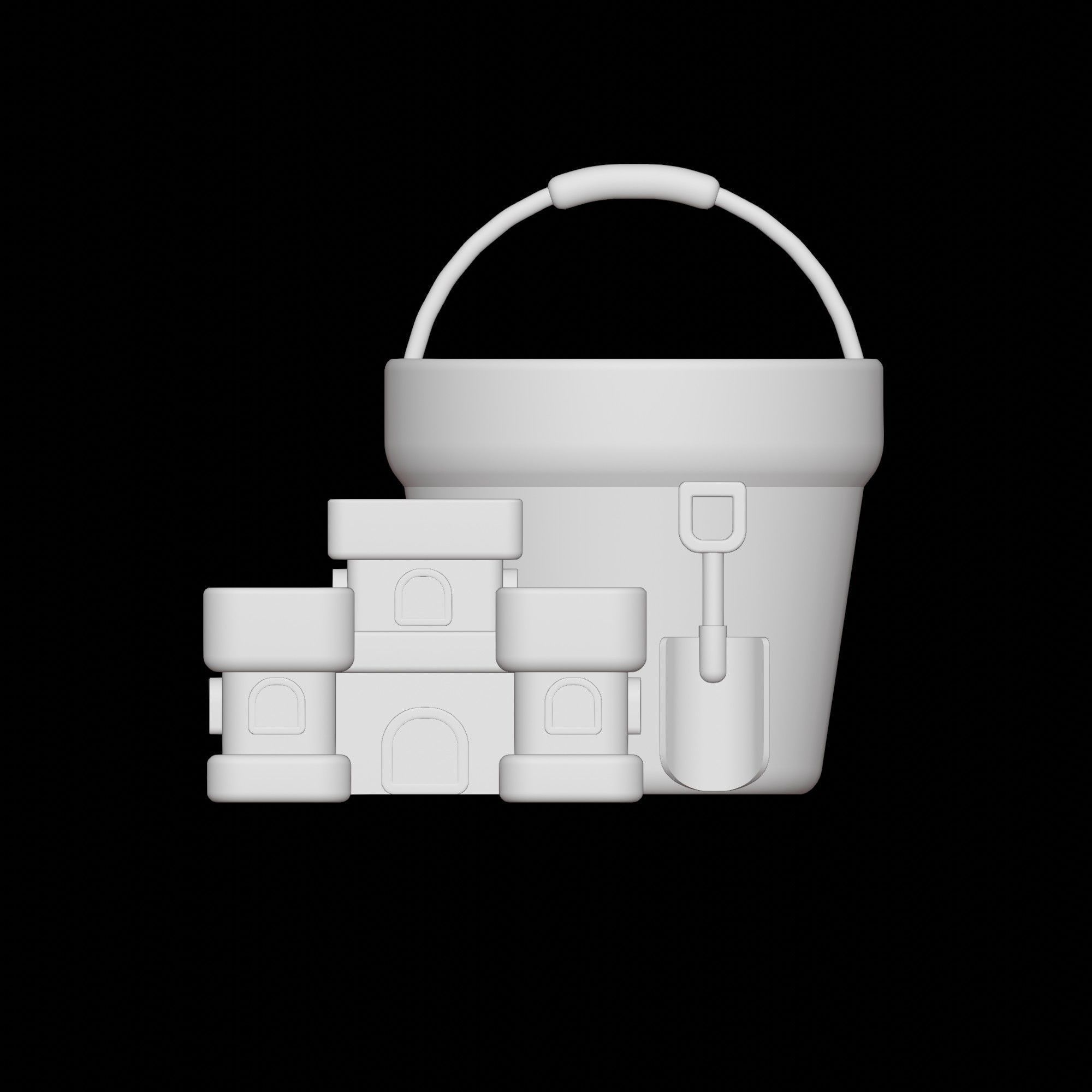 sand castle Low-poly 3D model_1