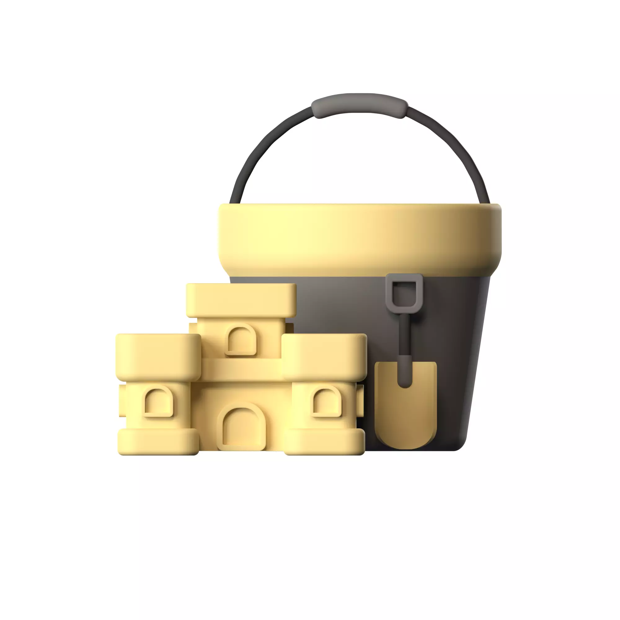 sand castle Low-poly 3D model_0