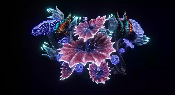 Alien Garden 3D Model Collection