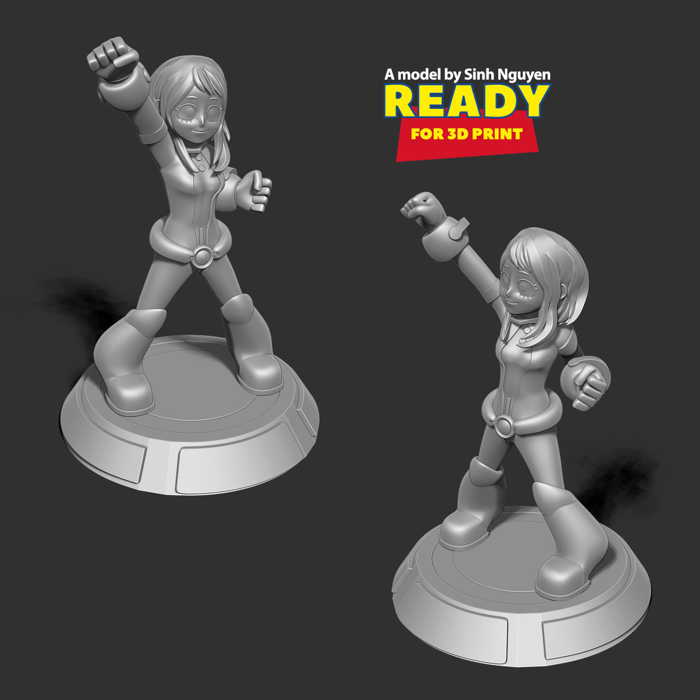 Ochaco Uraraka Fanart 3D print model_3