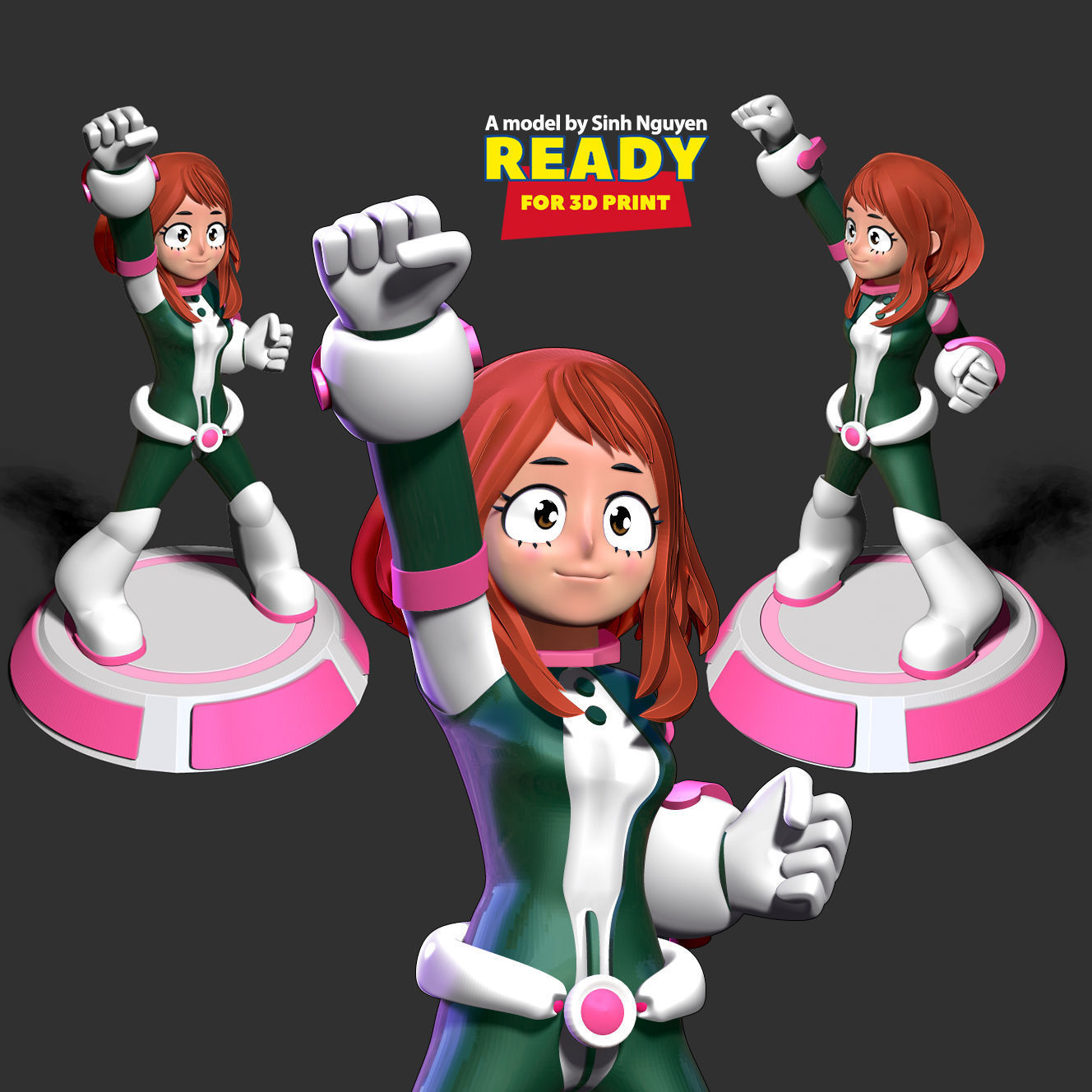 Ochaco Uraraka Fanart 3D print model_1